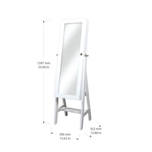 Full Length & Floor Mirrors-Kirkland's Home And Silver Wood Mirror Armoire White