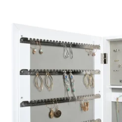 Full Length & Floor Mirrors-Kirkland's Home And Silver Wood Mirror Armoire White