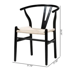 Dining Chairs-Kirkland's Home And Tan Wishbone Dining Chairs, Set Of 2 Black