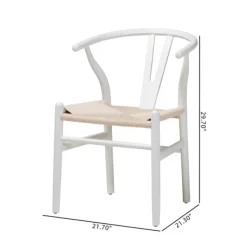 Dining Chairs-Kirkland's Home And Tan Wishbone Dining Chairs, Set Of 2 White