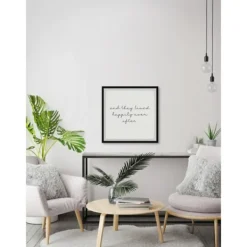 Wall Quotes & Signs-Kirkland's Home And They Lived Happily Framed Art Print White