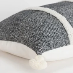 Pillows-Kirkland's Home And White Artisanal Stripes Lumbar Pillow Black