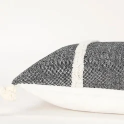 Pillows-Kirkland's Home And White Artisanal Stripes Lumbar Pillow Black
