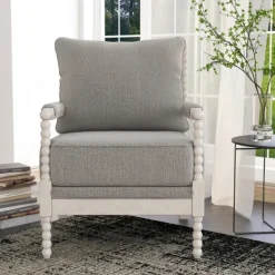 Accent Chairs-Kirkland's Home And White Beaded Frame Accent Chair Gray