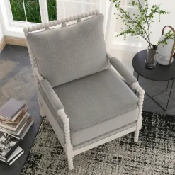 Accent Chairs-Kirkland's Home And White Beaded Frame Accent Chair Gray
