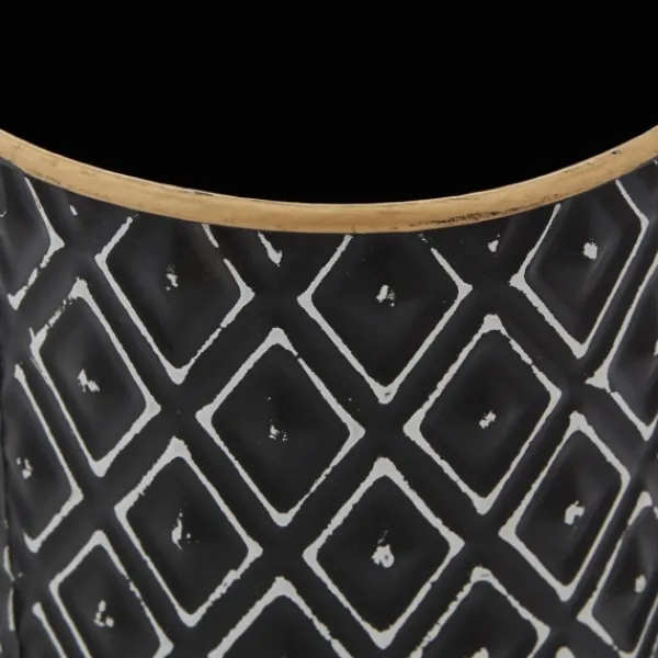 Decorative Bowls & Jars-Kirkland's Home And White Embossed Diamond Jars, Set Of 2 Black