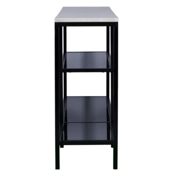 Console Tables-Kirkland's Home And White Multi-Level Console Table Black