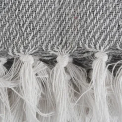 Blankets & Throws-Kirkland's Home And White Thin Stripe Throw Gray