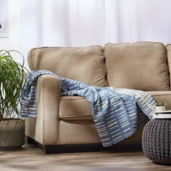 Blankets & Throws-Kirkland's Home And White Urban Throw Blue