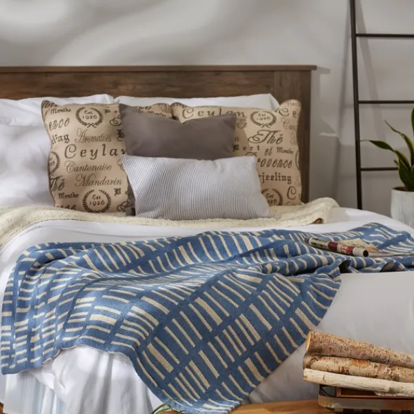 Blankets & Throws-Kirkland's Home And White Urban Throw Blue
