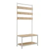 Entryway Furniture-Kirkland's Home And White Wood Bench Hall Tree Brown