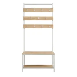 Entryway Furniture-Kirkland's Home And White Wood Bench Hall Tree Brown