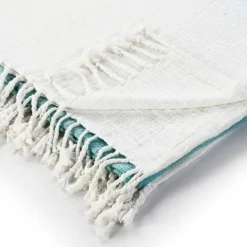 Blankets & Throws-Kirkland's Home Angel Blue Shibori Slab Fringe Throw Blue/White