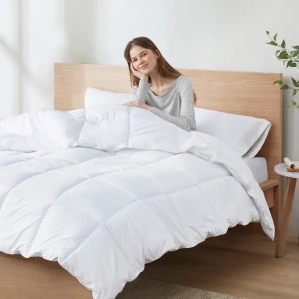 Comforters-Kirkland's Home Antimicrobial Down Alternative Queen Comforter White