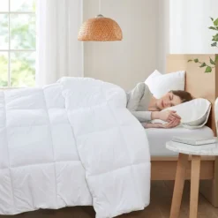 Comforters-Kirkland's Home Antimicrobial Down Alternative Queen Comforter White