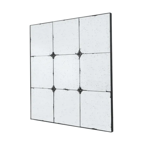 Decorative Mirrors-Kirkland's Home Antique Black Floral Panel Square Mirror
