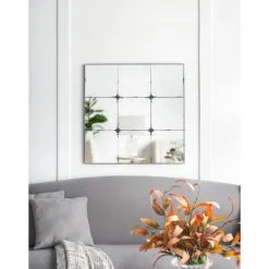 Decorative Mirrors-Kirkland's Home Antique Black Floral Panel Square Mirror