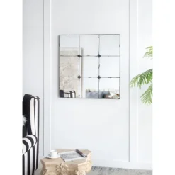 Decorative Mirrors-Kirkland's Home Antique Black Floral Panel Square Mirror