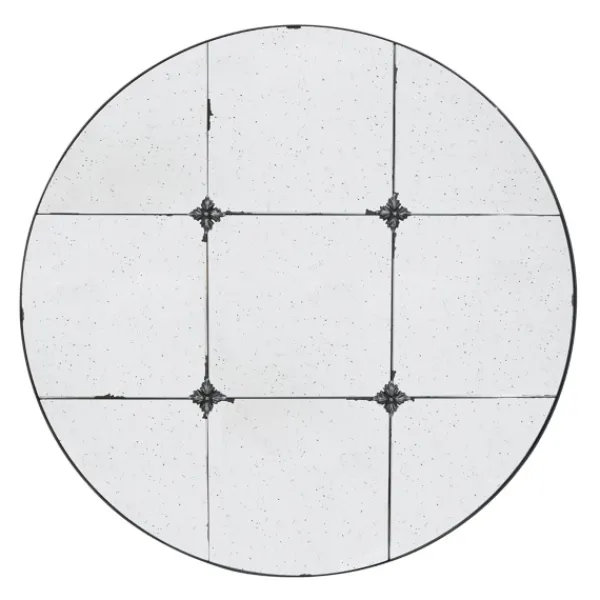 Decorative Mirrors-Kirkland's Home Antique Black Floral Panel Round Mirror