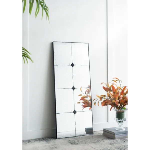 Decorative Mirrors-Kirkland's Home Antique Black Floral Panel Rectangle Mirror