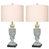 Table Lamps-Kirkland's Home Antique Blue Decorative Urn Table Lamps, Set Of 2 Ivory