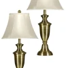Table Lamps-Kirkland's Home Antique Brass Table Lamp, Set Of 2 White