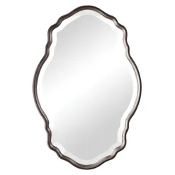 Decorative Mirrors-Kirkland's Home Antique Bronze And Silver Curved Wooden Mirror