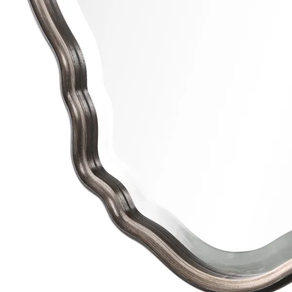Decorative Mirrors-Kirkland's Home Antique Bronze And Silver Curved Wooden Mirror