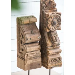 Statues & Figurines-Kirkland's Home Antique Carved Wood Figurine Brown