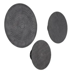 Wall Plaques-Kirkland's Home Antique Dark Geometric 3-Pc. Wall Plaque Set Brown/Black