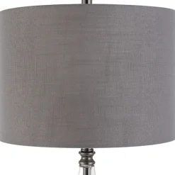 Table Lamps-Kirkland's Home Antique Dark Nickel Cone Base Table Lamp Gray