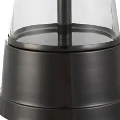 Table Lamps-Kirkland's Home Antique Dark Nickel Cone Base Table Lamp Gray