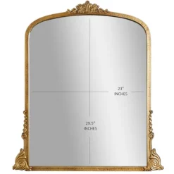 Decorative Mirrors-Kirkland's Home Antique Gold Metal Baroque Arch Wall Mirror