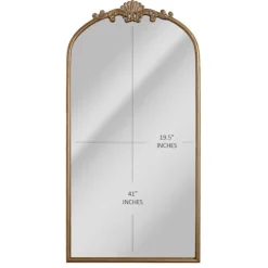 Decorative Mirrors-Kirkland's Home Antique Gold Metal Ornate Arch Wall Mirror
