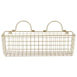 Wall Storage-Kirkland's Home Antique Gold 2-Pc. Long Wire Basket Set, 17 In.