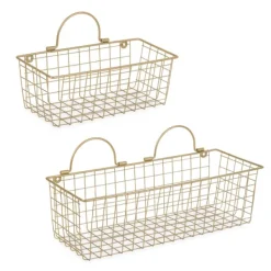 Wall Storage-Kirkland's Home Antique Gold 2-Pc. Wire Basket Set