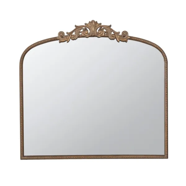 Decorative Mirrors-Kirkland's Home Antique Gold Studded Floral Scroll Mirror