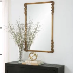 Decorative Mirrors-Kirkland's Home Antique Gold Vintage Rectangular Wall Mirror
