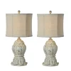 Table Lamps-Kirkland's Home Antique Ivory Distressed Table Lamps, Set Of 2 Tan