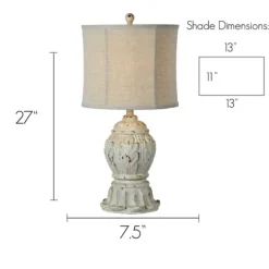 Table Lamps-Kirkland's Home Antique Ivory Distressed Table Lamps, Set Of 2 Tan