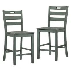 Bar Stools & Counter Height Stools-Kirkland's Home Antique Ladder Counter Stools, Set Of 2 Green