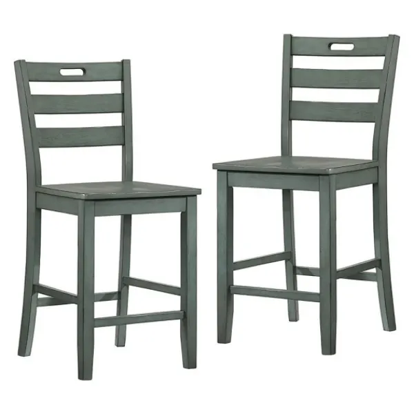 Bar Stools & Counter Height Stools-Kirkland's Home Antique Ladder Counter Stools, Set Of 2 Green