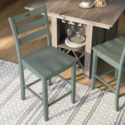 Bar Stools & Counter Height Stools-Kirkland's Home Antique Ladder Counter Stools, Set Of 2 Green