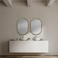 Decorative Mirrors-Kirkland's Home Antique Metal Frame Oval Wall Mirror Gold
