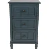 Accent & End Tables-Kirkland's Home Antique Navy 3-Drawer Chest Side Table Blue