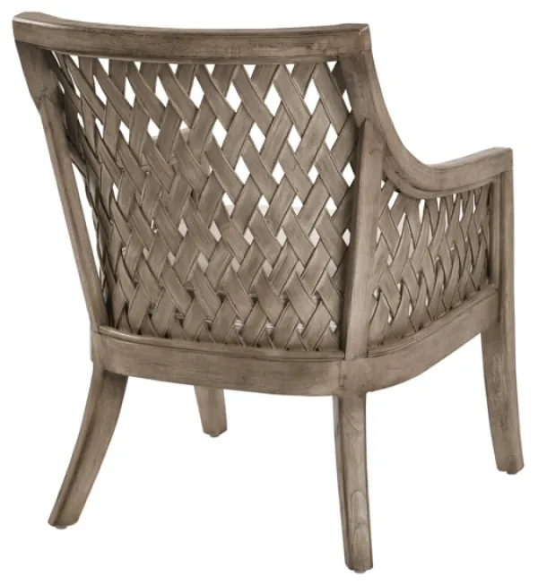 Accent Chairs-Kirkland's Home Antique Preston Woven Accent Chair Gray
