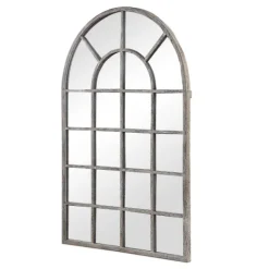 Framed Mirrors-Kirkland's Home Antique Rustic Arch Windowpane Mirror