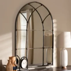 Decorative Mirrors-Kirkland's Home Antique Silver Arched Metal Mirror