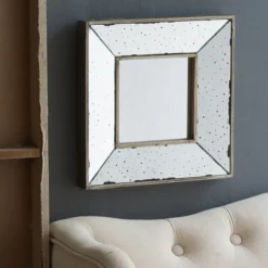 Decorative Mirrors-Kirkland's Home Antique Silver Glass Square Frame Mirror