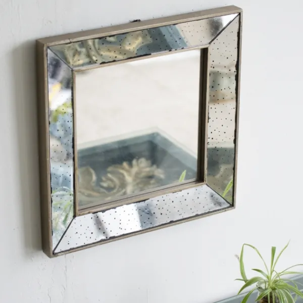 Decorative Mirrors-Kirkland's Home Antique Silver Glass Square Frame Mirror